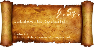 Jakabovits Szebáld névjegykártya