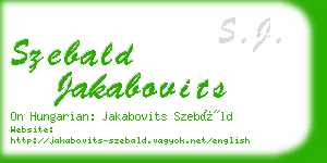 szebald jakabovits business card